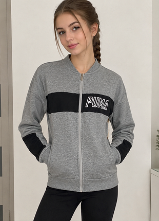 Кофта жіноча puma на замку, сіра, розмір s
