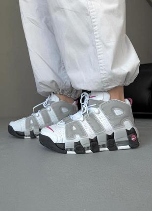 😍 жіночі кросівки nike air more uptempo 96 white/gray