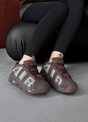😍 женские кроссовки nike air more uptempo brown