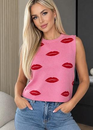Рожевий в'язаний жилет від primark