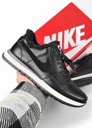 Чоловічі кросівки на хутрі nike short ones fur black