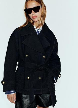 Пальто жіноче чорне zara new