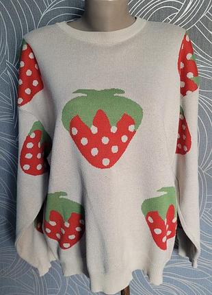 🍓 🍓 🍓 полуничка красива вільна модна м'яка джемпер 🍓 🍓 🍓