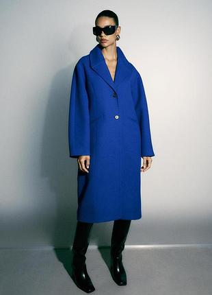 Пальто жіноче синє zara new