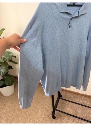 Пуловер-поло чоловічий marks & spencer блакитний 2xl