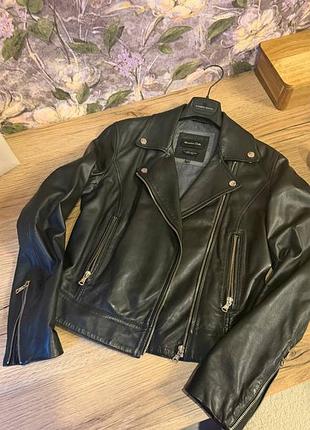 Шкіряна куртка massimo dutti xs