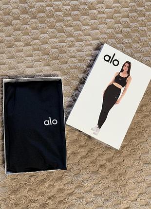 Лосіни + топ жіночі alo yoga чорні