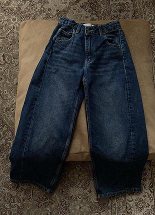 Джинси zara на дівчинку, розмір 131, темно-сині, wide leg