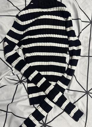 Водолазка женская zara в полоску черно-белая