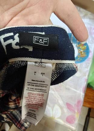 Мужские фланелевые пижамные брюки f&f (tesco) 5