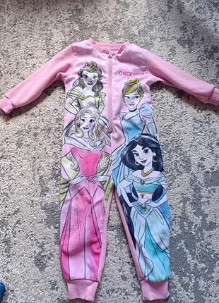 Зимовий комбінезон для дівчинки disney princesses рожевий флісовий