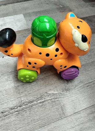 Розвиваюча каталка fisher-price press & go cheetah (тигреня/гепард)