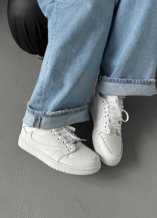 😍 женские кроссовки nike air jordan 1 low travis scott white party