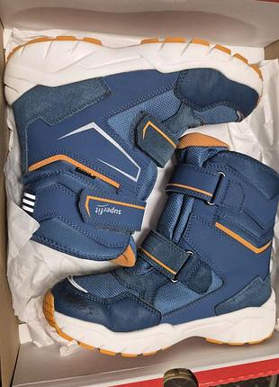 Черевики для хлопчика skechers зимові сині з хутром 23 см