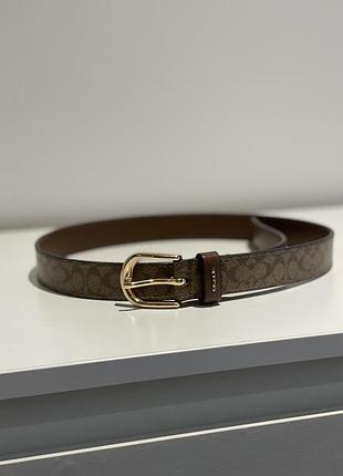 Ремінь жіночий coach коричневий з монограмою