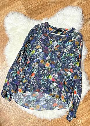 Блуза жіноча zara різнокольорова з квітковим принтом