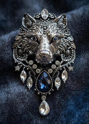 Брошка " вовчиця" 7,9 см, вовк 9