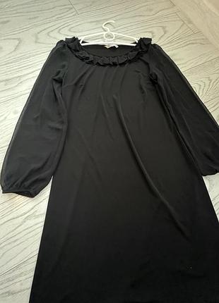Коротка жіноча сукня m&s чорна з рюшами