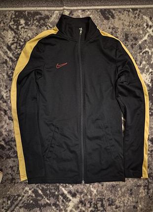 Спортивна кофта чоловіча nike dri-fit чорна з жовтими смугами