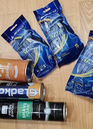 Мужской набор для бритья пенка и станки