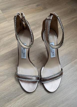 Босоніжки жіночі jimmy choo сріблясті, розмір 37