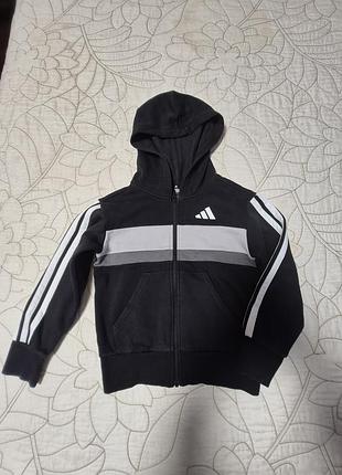 Спортивний костюм дитячий adidas чорний з білими смужками