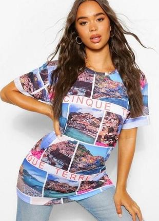 Boohoo.футболка удлиненная с потрясающим фотопринтом.