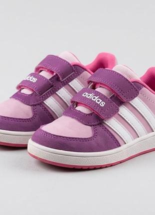 Кросівки для дівчаток adidas рожеві, фіолетові (р. 23 / 14 см) на липучках