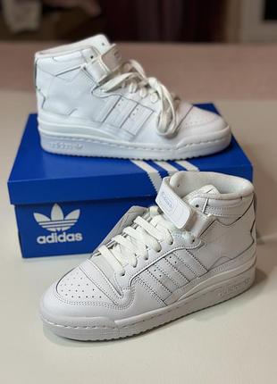Adidas forum mid оригинальные новые в коробке кожаные завышенные хайтопы дорогой модели