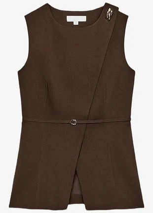 Шикарный коричневый ( шоколадный) жилет от zara с - м