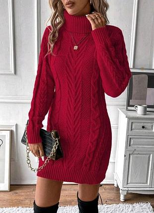 Платье теплое красная shein m l
