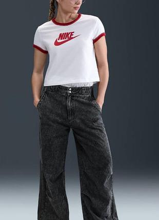 Nike sportswear women’s denim woven trousers - black  ii1198-010