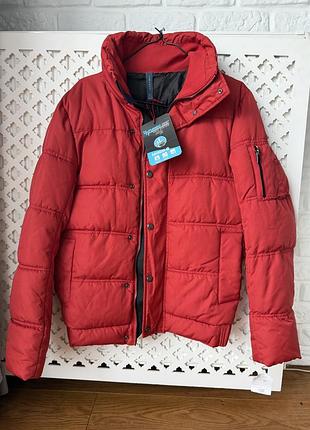Куртка чоловіча zara man premium зимова червона розмір s