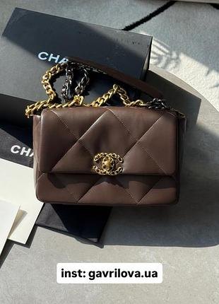 Сумочка 19 large handbag brown/gold🤎