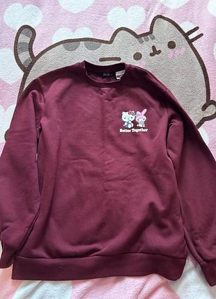 Жіночий джемпер hello kitty бордовий