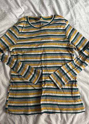 Лонгслів в смужку, розмір s-m, 99% cotton