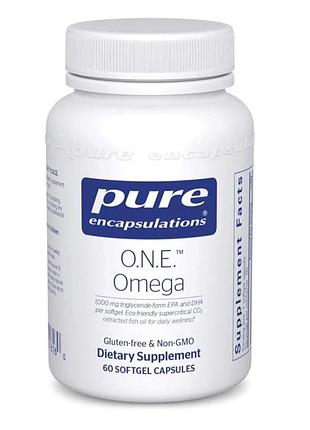 Біологічно активні речовини pure encapsulations o.n.e. omega - омега 3 риб’ячий жир з епк и дгк 1000 мг 60 капс