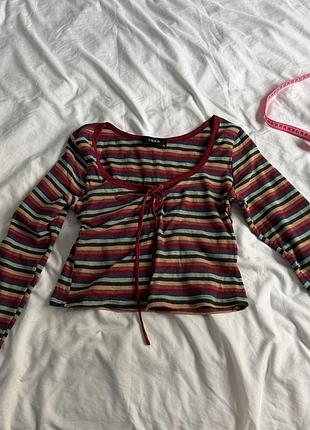 Новий лонгслів в смужку cider, розмір xl, 75% cotton