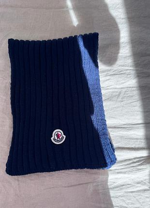 Шарф унісекс moncler вовняний синій