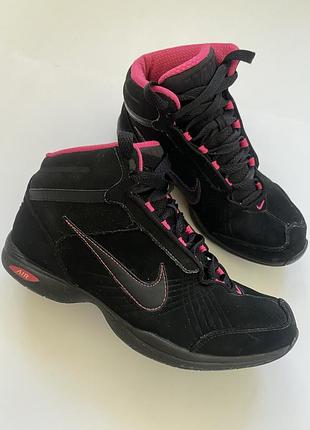 Женские кожаные кроссовки nike wmns air blazin sister mid черные с розовым высокие оригинал размер 38.5 демисезонные