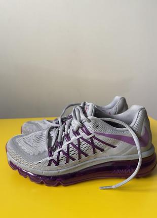 Женские кроссовки nike air max, серые с фиолетовым, беговые, амортизация air max