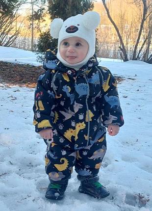Зимовий комбінезон для хлопчика decoza moms різнокольоровий 76-82 см