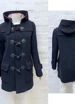 Шерстяное пальто-дафлкот burberry оригинал • роскошное черное пальто с капюшоном клетка, nova check