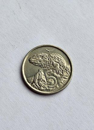 Монета номиналом 5 цент новой Зеландии. 2006 г