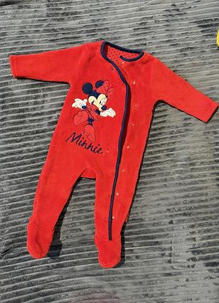 Теплий флісовий чоловічок / сліп minnie mouse disney baby (6–9 місяців)