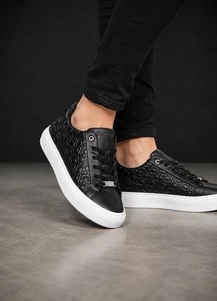Calvin klein vulc lace up mono mix жіночі кеди 41 чорні з білою підошвою (12346105)