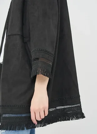 Кардиган жіночий чорний з бахромою zara