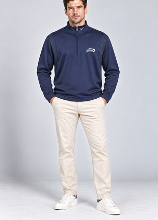 Чоловіча спортивна кофта nike golf therma-fit xxl утеплена на флісі синій пуловер на блискавці ідеальний стан!