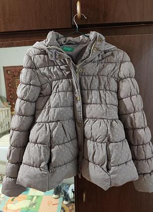 Куртка для дівчинки benetton зимова сіра