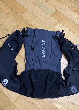 Професійний біговий decathlon evadict trail running (розмір m/l) у сірому чорному кольорі. оригінальний ультралегкий рюкзак-жилет для бігу та трейлу